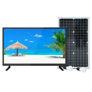 Sıcak satış güneş enerjisi sistemi ev TV GÜNEŞ PANELI ile pil 18.5 ''22'' 24 ''32'' DC12V akıllı güneş TV