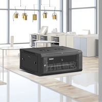 Baie de serveur réseau murale 4U-22U 19'' standard avec porte en verre trempé en acier anti-SPCC pour systèmes CCTV/NVR