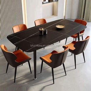 Sillas de Comedor Modernas de Lujo, Económicas, Estilo Nórdico, Negras, de Metal para Exteriores, Tapizadas en Cuero Genuino, Muebles para el Hogar, Oficina y Comedor - Product Image 6