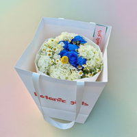 Sac à fleurs anti-graisse, boîtes d'emballage personnalisées pour fleuristes, boîte à fleurs pour bouquet, poignées découpées, matériaux recyclés rigides et frais