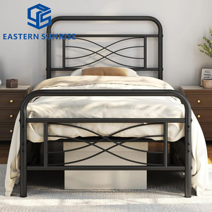Cama Individual Económica <span class=keywords><strong>de</strong></span> Hierro Resistente, Fácil <span class=keywords><strong>de</strong></span> Montar, para Dormitorio, Hotel, Casa <span class=keywords><strong>de</strong></span> <span class=keywords><strong>Alquiler</strong></span> - Product Image 1