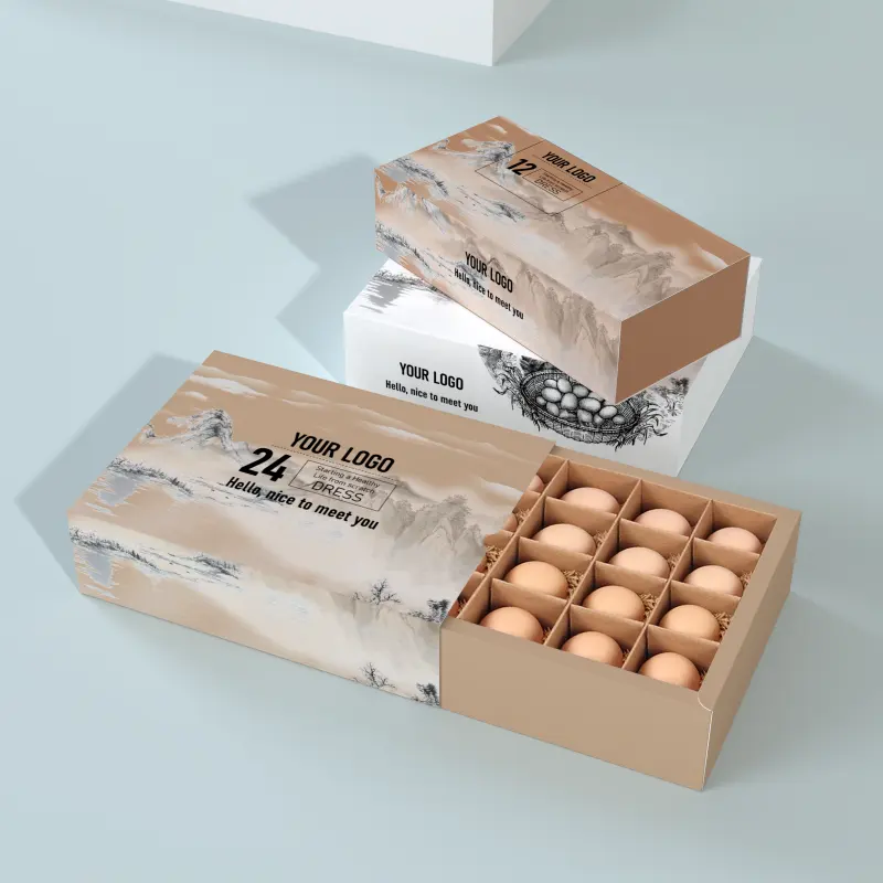 LOGO personalizzato contadino eco-friendly scatola di carta per uova produrre 10 o 20 fori cartone ondulato uovo cibo a buon mercato fattoria scatola