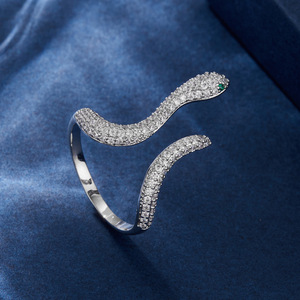 My Muyu Adjustable Luxury Snake <b>Ring</b> Micro Pave Animal Index <b>Finger</b> <b>Ring</b> Gift Jewelry - Product Image 2