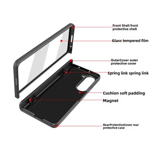 Compatible avec Samsung ZFold, 50% de réduction, support magnétique invisible à ressort à couverture intégrale avec protection d'écran en verre trempé - Product Image 5