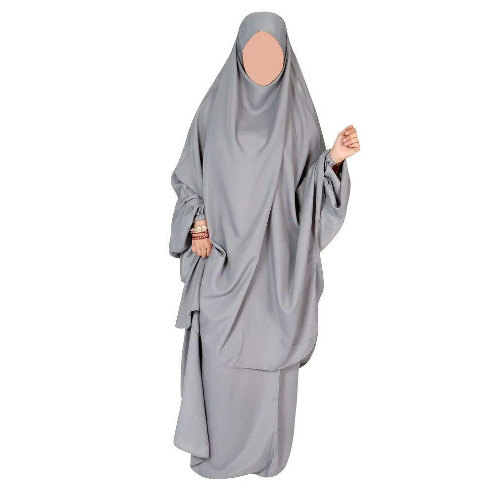 Müslüman uzun rahat kollu elbise artı boyutu Abaya Jilbab Maxi elbise