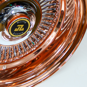 Jiangzao 13x7 13 14 22 24 26 pulgadas 5x5x120 112 5x114,3 5x110 acero rosa oro cromo alambre radios ruedas llantas 4x4 para Bel Air Del - Product Image 6