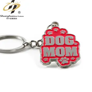 Portachiavi carino a forma di zampe di cane di Design gratuito portachiavi con Logo personalizzato in metallo con portachiavi in metallo con smalto morbido pressofuso