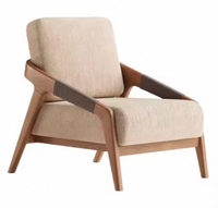 Fauteuil en bois de luxe léger de style italien moderne chaise de loisirs avec tissu pour salle à manger hôtel chambre salon bureau utilisation