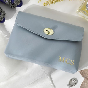 Personalized leather cosmetic <b>bag</b>/storage <b>bag</b>, wedding favor organizer, <b>coin</b> purse, bridal gift. - Product Image 2
