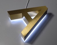 Enseigne lumineuse d'intérieur rétroéclairée en acier inoxydable pour extérieur Lettres impressionnantes avec logo Lettres LED acryliques sur mesure