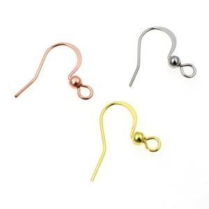 Stainless Steel Ear <b>Hooks</b> With Beads Gold Rose Gold Silver Color Jewelry Findings For <b>Earrings</b> DIY Accessories Wholesale - Product Image 1