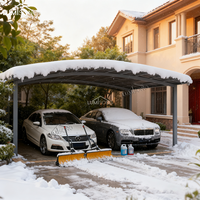 Abri de voiture extérieur portable en alliage d'aluminium imperméable avec toit en polycarbonate, durable, facile à assembler, pour 2 voitures