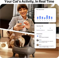 Litière pour chat intelligente automatique de conception ouverte Litière pour chat en plastique intelligente sans odeur Contrôle APP Sacs poubelle faciles à nettoyer