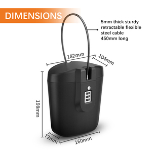 Xách tay ABS kết hợp khóa bãi biển lưu trữ Trường hợp với cáp có thể tháo rời xử lý an ninh không thấm nước két Khóa hệ thống khóa - Product Image 2