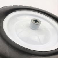Vente en gros 4.00-8 Pneus en mousse PU avec moyeu de symétrie en métal pour roulette sans plat et brouette OEM pris en charge