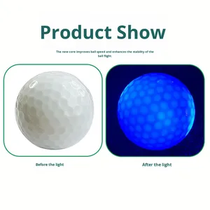 Pelotas de Golf LED con Movimiento de Luz Dorada, Brillo Constante, Material de Goma Sarin para Campos de Golf Nocturnos, Venta al Por Mayor - Product Image 4