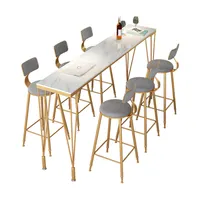Ensemble table de bar, hauts pieds, longs, simple, moderne et professionnel, pour café, hôtel, restaurant, bar