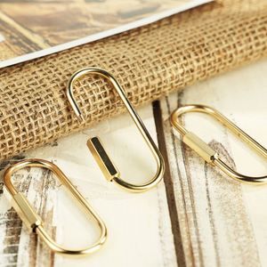 Porte-clés en métal à polygone fendu, alliage de zinc, verrouillage à vis, chaîne à clés dorée, clip de verrouillage à vis durable, porte-clés rétro, étiquette à bagages - Product Image 5
