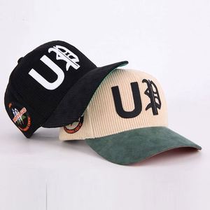 Casquette de baseball snapback en velours côtelé à 5 panneaux avec logo personnalisé de haute qualité, broderie 3D, design sportif unisexe - Product Image 2