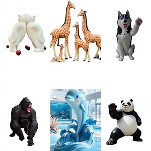 ประติมากรรมสัตว์ในสวนรูปยีราฟ ช้าง เสือ ทำจากเรซิ่นขนาดเท่าตัวจริง - Product Image 1