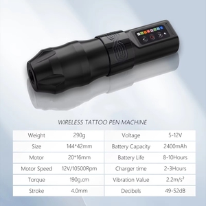 Máquina de Tatuar Inalámbrica Profesional EXOFLUX MAX Tipo <span class=keywords><strong>Pen</strong></span> Giratoria con Potente Motor de 2400mAh y Carrera de 4mm para Arte Corporal - Product Image 2