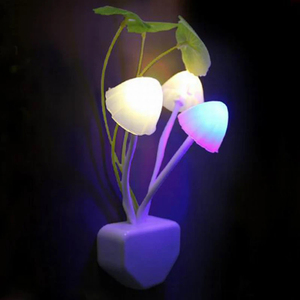 20V 3 LED Wall <b>Light</b>-control Sensor Night <b>Light</b> Induction Dream Fung Mushroom Lamp Home Bedroom Decoration EU & US <b>Plug</b> - Product Image 1