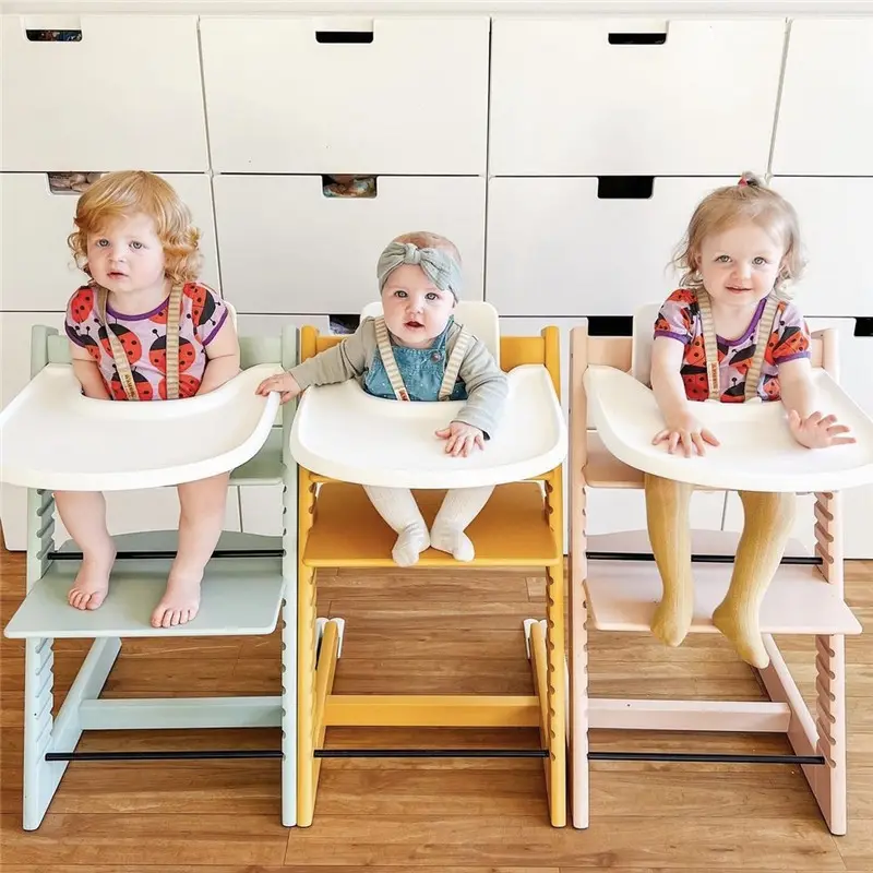 Seggiolone regolabile per bambini seggiolone da pranzo per bambini seggiolone in legno