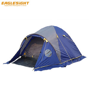 Tienda de campaña de doble capa <span class=keywords><strong>para</strong></span> 4 personas y dos habitaciones, poliéster impermeable con postes de aluminio, tipo de refuerzo recto <span class=keywords><strong>para</strong></span> acampar durante <span class=keywords><strong>todo</strong></span> <span class=keywords><strong>el</strong></span> <span class=keywords><strong>año</strong></span> - Product Image 5