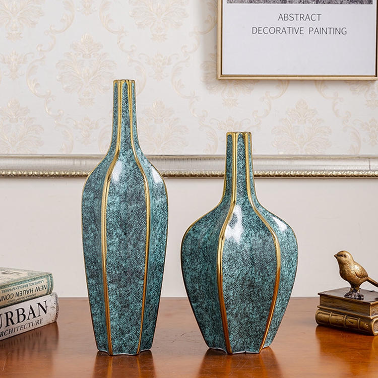 Nordic creative dry flower porcelain home decoration products marble ceramic vases