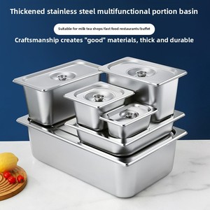 होटल रेस्तरां की आपूर्ति के लिए ढक्कन आयताकार जी पैन के साथ स्टेनलेस स्टील सेवारत ट्रे - Product Image 5