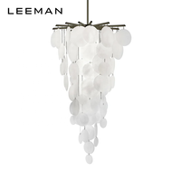 Lustre suspendu de luxe E26 LED à hauteur réglable pour plafond haut, escalier, salon, chambre, villa, décoration moderne