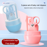 Nouvel ensemble de 5 coupe-ongles pour bébé en acier inoxydable avec logo personnalisé - Kit de soin et de toilettage pour bébé - Vente en gros