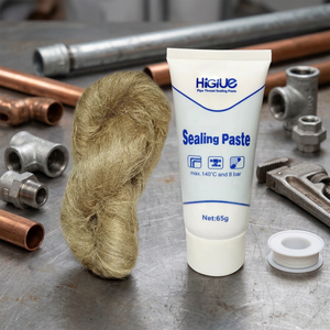 Kit de joint d'étanchéité pour filetages avec fibres de chanvre, ensemble de joints pour raccords de plomberie 20g+65g - Product Image 1
