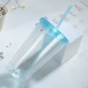 Hot bán 16oz LED nhấp nháy ánh sáng lên Tumbler đôi tường nhựa đèn LED cup Đảng Quà tặng khuyến mãi cung cấp acrylic Tumbler