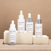 Flacon de sérum PET cylindrique vide 30ml 40ml 50ml avec compte-gouttes en verre, tête en latex noir ou blanc pour emballage de liquides cosmétiques