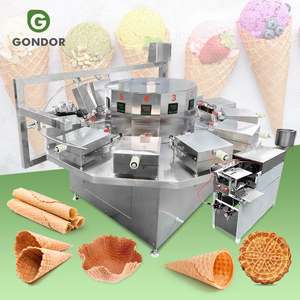 เครื่องทำสตรอปวาฟเฟิลและไอศกรีมโคนไฟฟ้าอัตโนมัติแบบหมุน รุ่นใหม่ ผลิตภัณฑ์อเนกประสงค์ ผลผลิตสูง ทำจากสแตนเลส 304 สำหรับใช้ในเชิงพาณิชย์ - Product Image 1