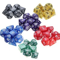 Jeu de dés en acrylique à sept pièces, à motifs perlés, multi-faces, coins arrondis, dés numérotés de forme irrégulière, jeux de table en plastique
