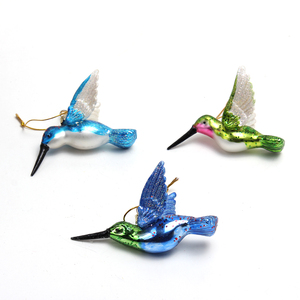 3 Mảnh Chim Rummingbird Đồ Trang Trí Giáng Sinh Chim Đồ Trang Trí Màu Xanh Chim Thủy Tinh Thổi Treo Trang Trí Thân Thiện Với Môi - Product Image 3