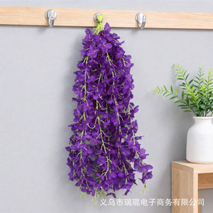 Fleurs artificielles de glycine en soie, guirlandes décoratives pour plafond de mariage, style rétro nordique TT-704 - Product Image 3