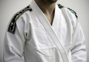 ชุดกิโมโน Gi Jitsu Gi สำหรับเทรนนิ่งผ้าทอสีกรมท่าสีชมพูน้ำเงิน-ดำ-ขาวทำจากผ้าฝ้ายสำหรับฝึกซ้อม - Product Image 5