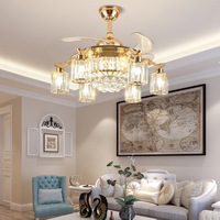 Lustre en cristal de style européen luxueux, luminaire de salon, plafond de salle à manger, fréquence variable LED