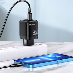 Chargeur rapide Kakusiga Dual USB C PD 45W Noir KSC 1604 - Product Image 6