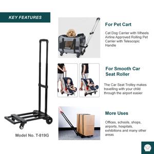 Nhiệm Vụ Nặng Nề Nhôm Bốn-Bánh Xe Có Thể Gập Lại Tay Xe Tải Vận Chuyển Nhỏ Xe Đẩy Giỏ Hàng Công Cụ Mua Sắm <span class=keywords><strong>Dolly</strong></span> Hành Lý - Product Image 5