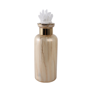 Vaso cilindrico con coperchio in cristallo per decorazioni da soggiorno, vaso in vetro per fiori, decorazione glamour per casa e ufficio - Product Image 1