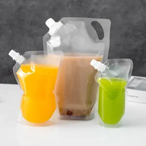 Wholesale Transparent Free Sample Custom Plastic Stand Up Spout Pouch for Beverage or Food