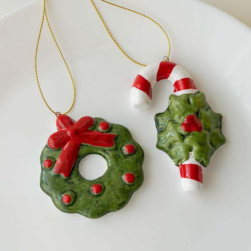 2024 Ornamenti per albero di Natale in ceramica da appendere ornamenti per feste di Natale, albero di Natale e campane