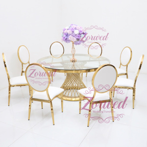 Chaises Royales de Mariage Louis XIX Dorées Brillantes pour Événements, Meubles de Luxe Personnalisés pour Hôtels et Mariages, Vente en Gros de Chine - Product Image 3