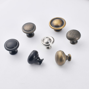 Furniture Handle And <b>Knob</b> Round Zinc Alloy Single-hole Cabinet Chinese Style Antique Bronze Easy Installation - Product Image 4