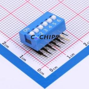 DA-06-B-T DIP Switch Through hole Component (THT) Switch Single Pole Single Throw 6 2.54mm 25mA - Product Image 1