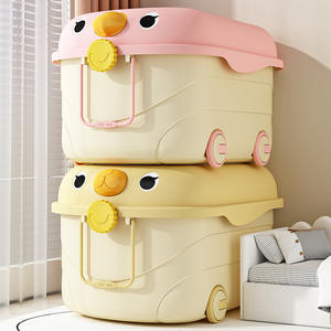 Boîte à jouets mignonne pour enfants, organisateur de rangement, grands organisateurs de jouets et bac de rangement, <span class=keywords><strong>coffre</strong></span> à jouets avec roues pour salle de jeux de pépinière - Product Image 3